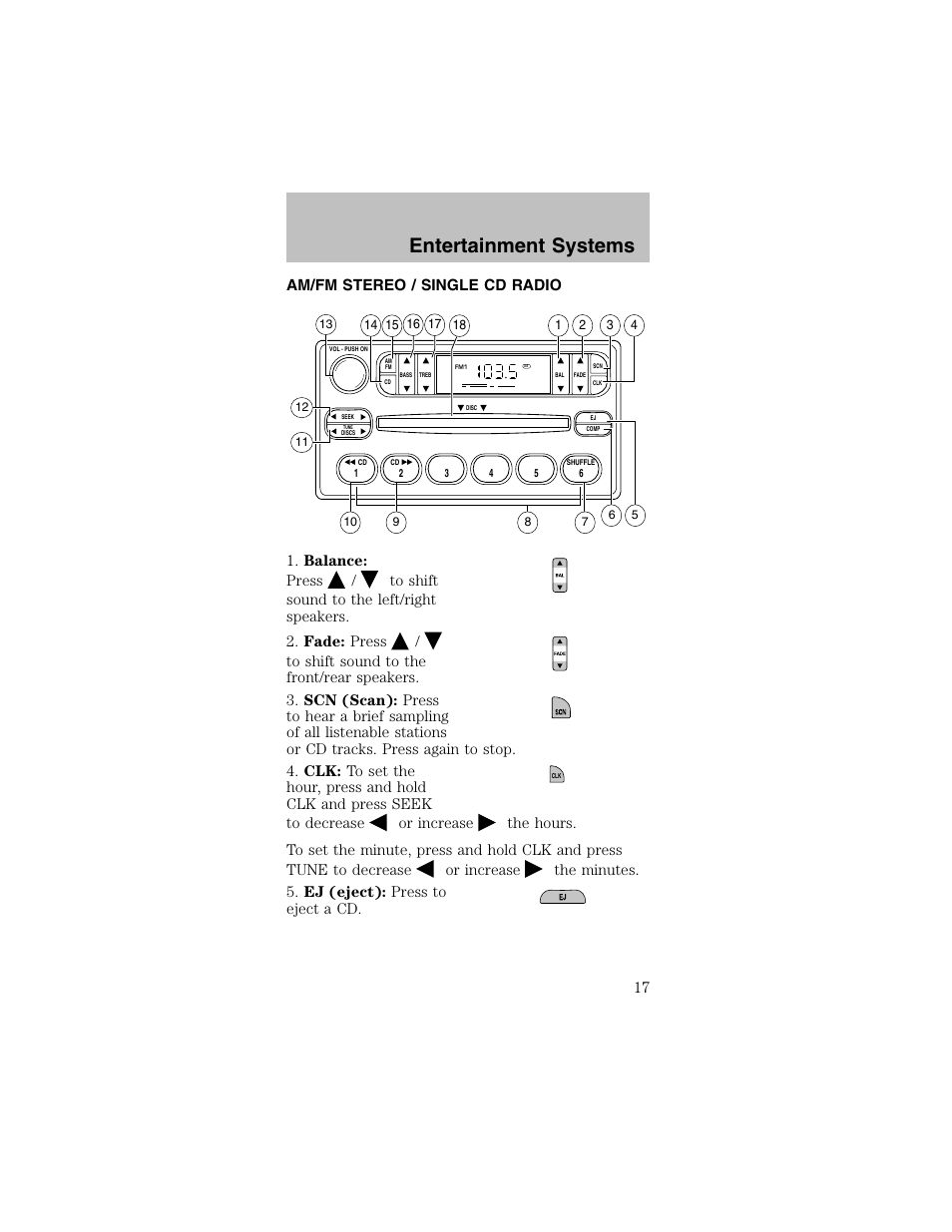 Entertainment systems | FORD 2003 Mustang v.2 User Manual | Page 17 / 216