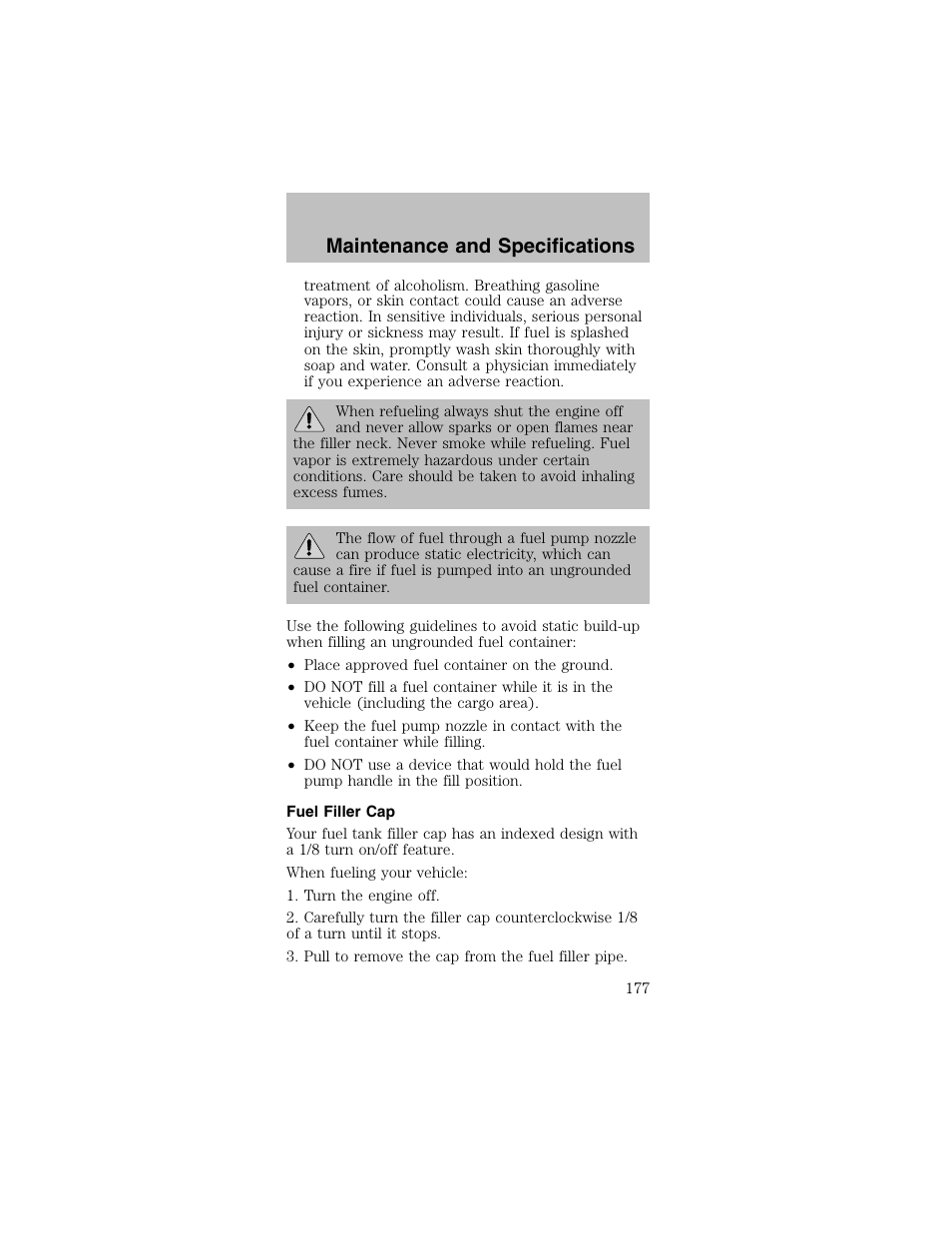Maintenance and specifications | FORD 2003 Mustang v.2 User Manual | Page 177 / 216