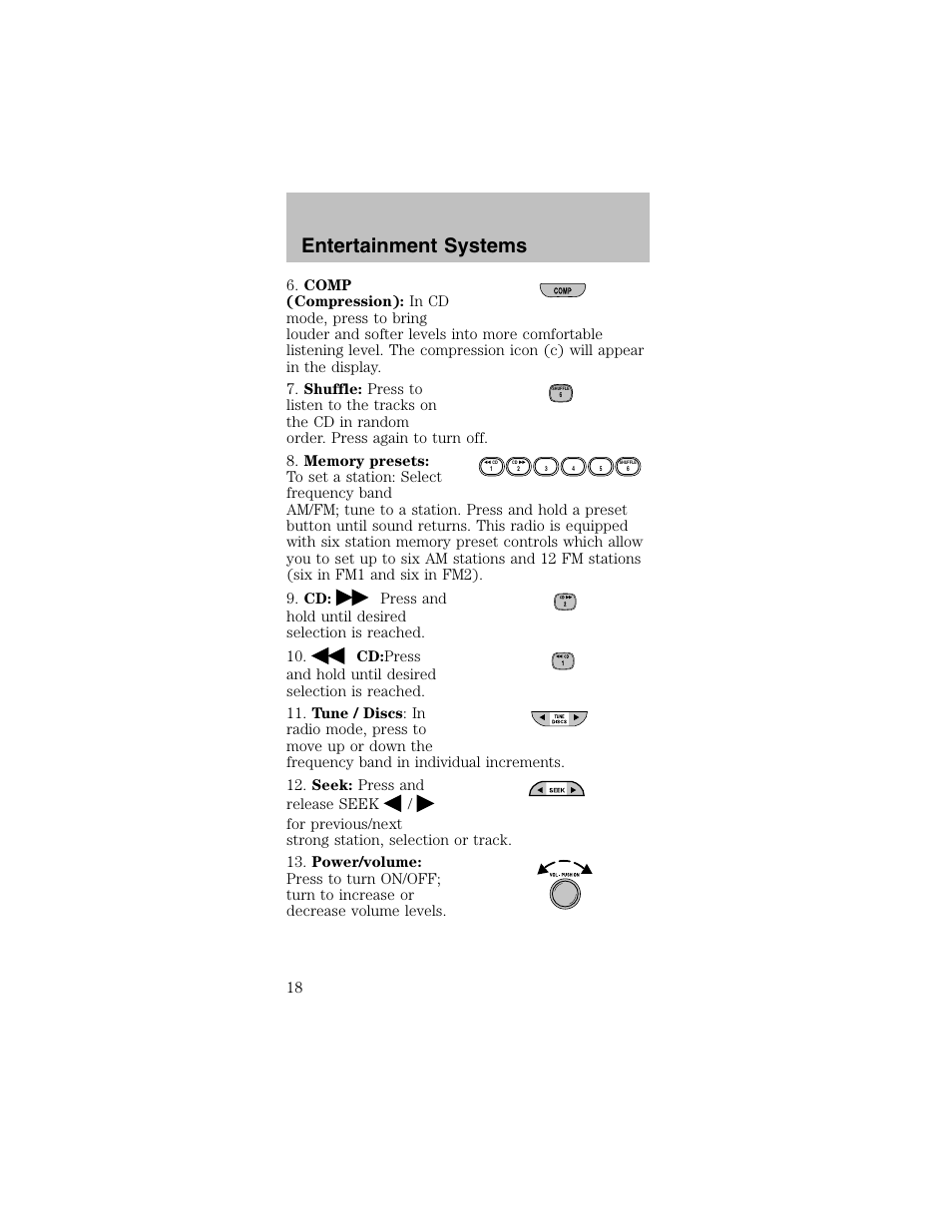 Entertainment systems | FORD 2003 Mustang v.2 User Manual | Page 18 / 216