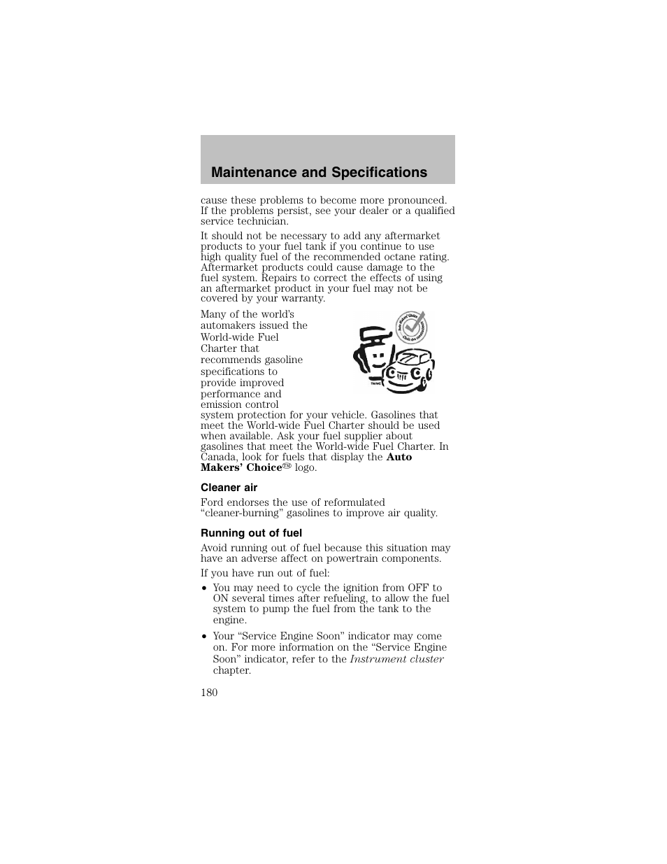Maintenance and specifications | FORD 2003 Mustang v.2 User Manual | Page 180 / 216