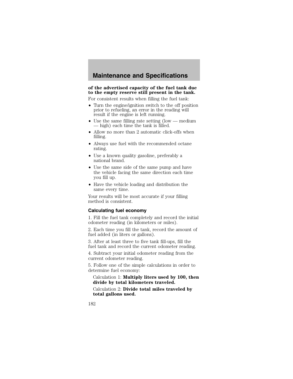 Maintenance and specifications | FORD 2003 Mustang v.2 User Manual | Page 182 / 216