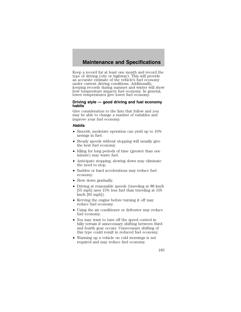 Maintenance and specifications | FORD 2003 Mustang v.2 User Manual | Page 183 / 216