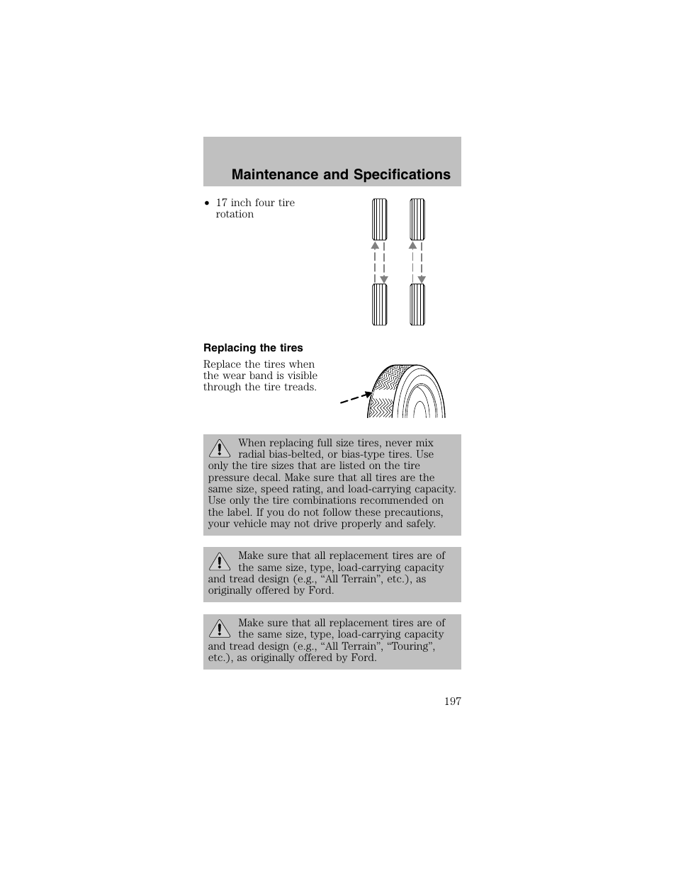 Maintenance and specifications | FORD 2003 Mustang v.2 User Manual | Page 197 / 216