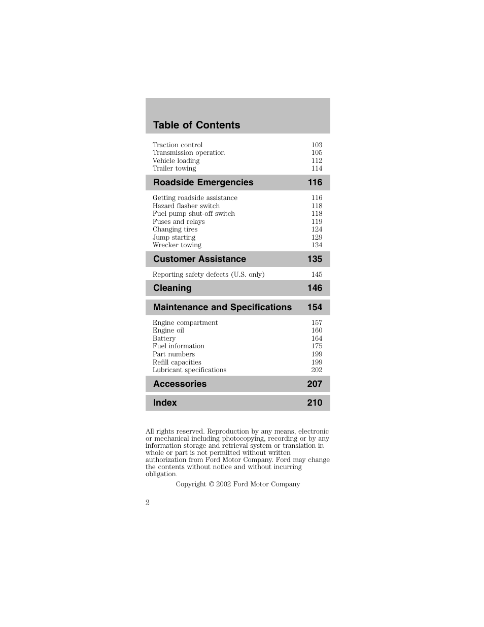 FORD 2003 Mustang v.2 User Manual | Page 2 / 216