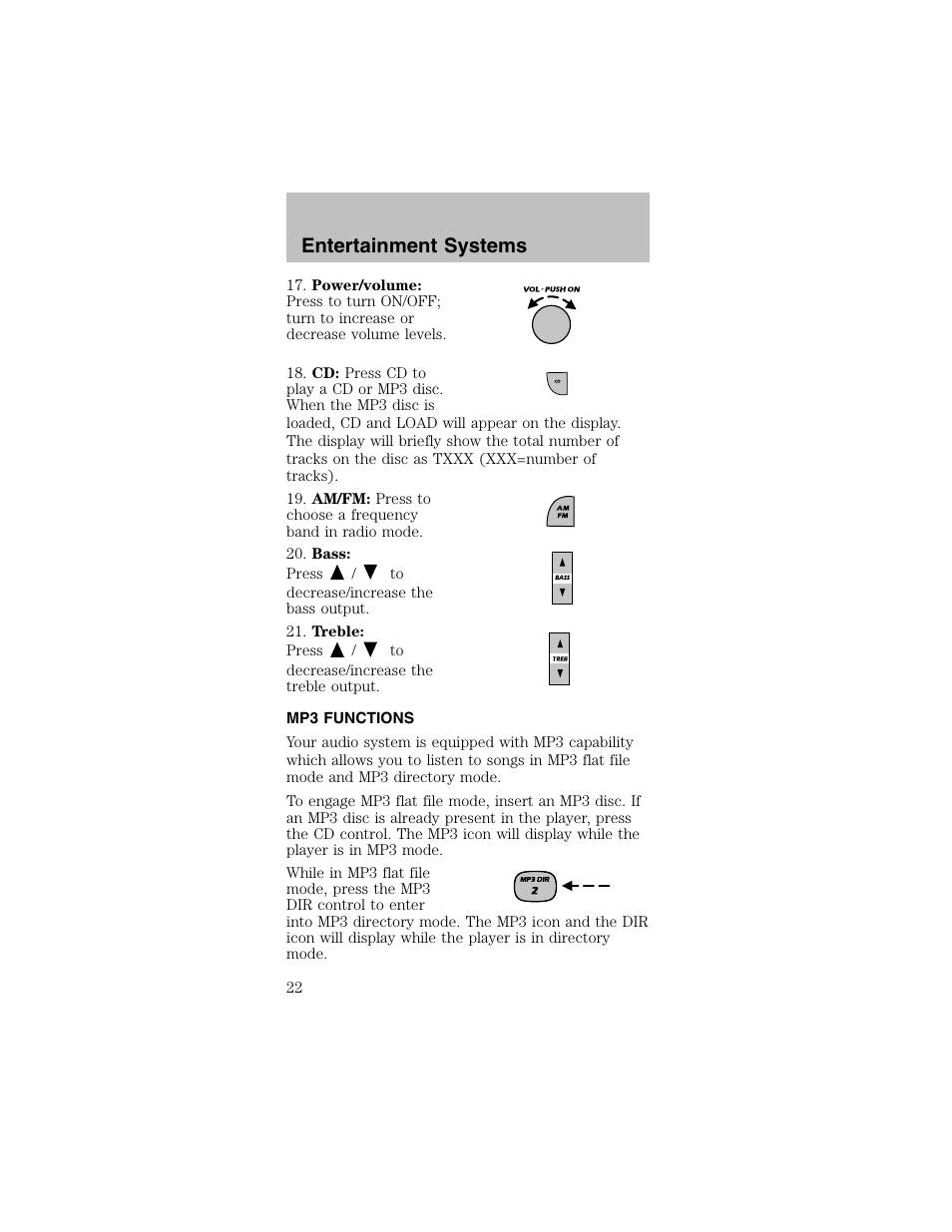 Entertainment systems | FORD 2003 Mustang v.2 User Manual | Page 22 / 216