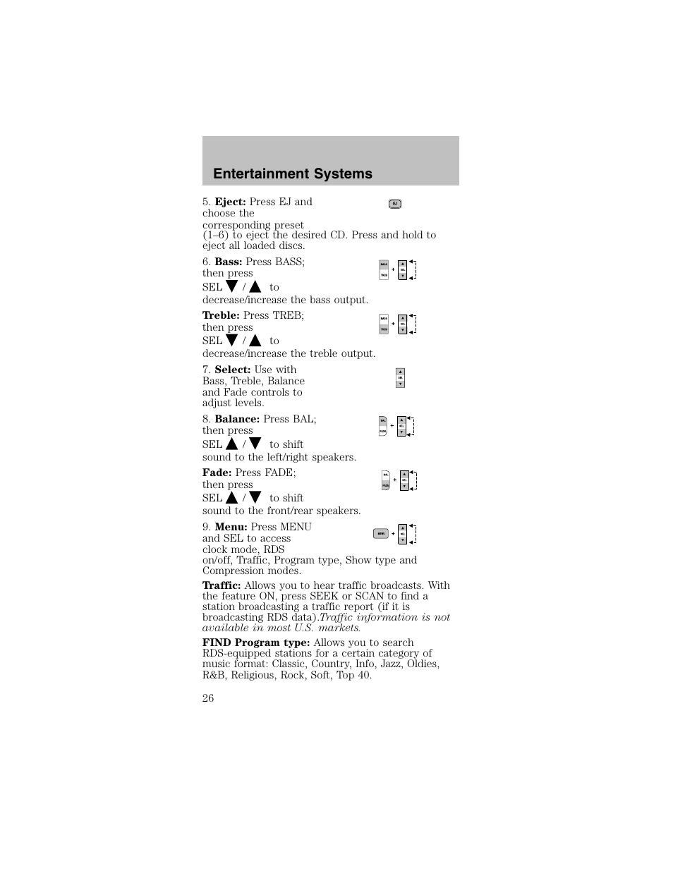 Entertainment systems | FORD 2003 Mustang v.2 User Manual | Page 26 / 216