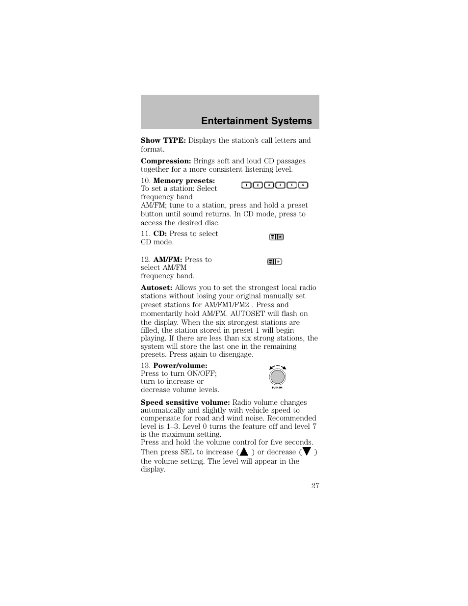 Entertainment systems | FORD 2003 Mustang v.2 User Manual | Page 27 / 216