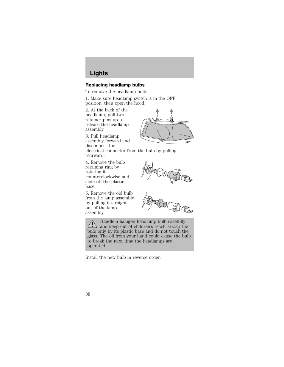 Lights | FORD 2003 Mustang v.2 User Manual | Page 38 / 216