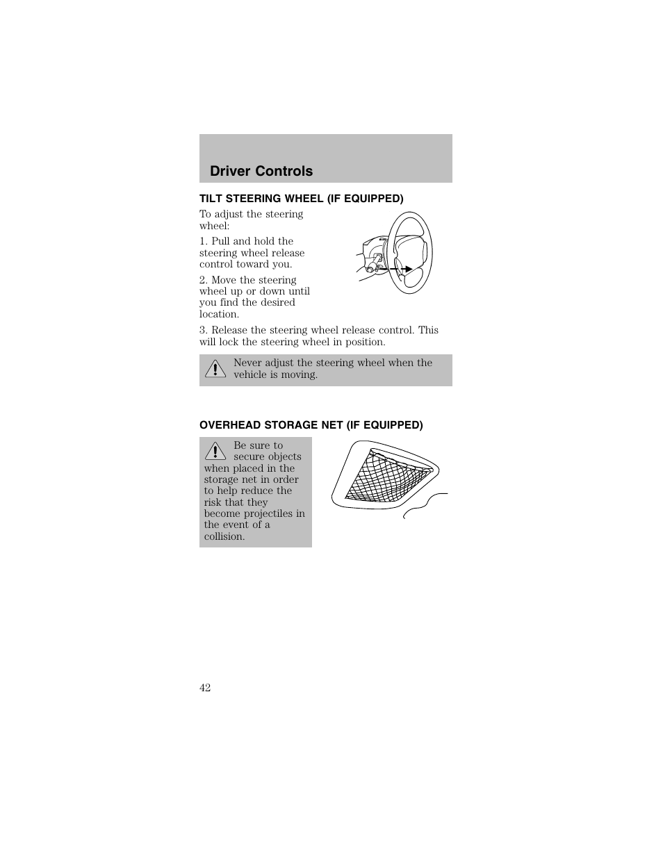 Driver controls | FORD 2003 Mustang v.2 User Manual | Page 42 / 216