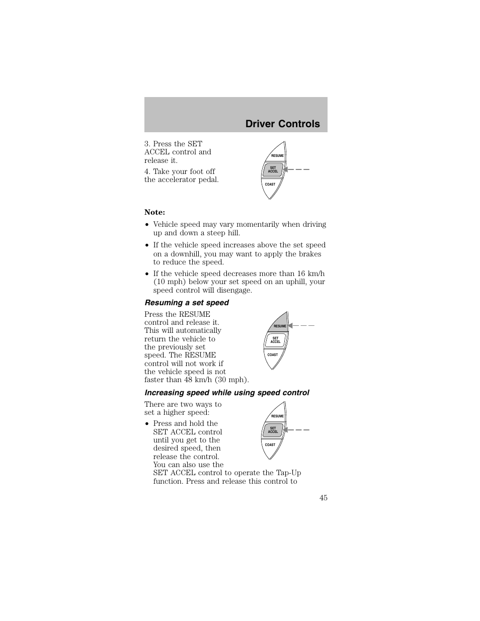 Driver controls | FORD 2003 Mustang v.2 User Manual | Page 45 / 216