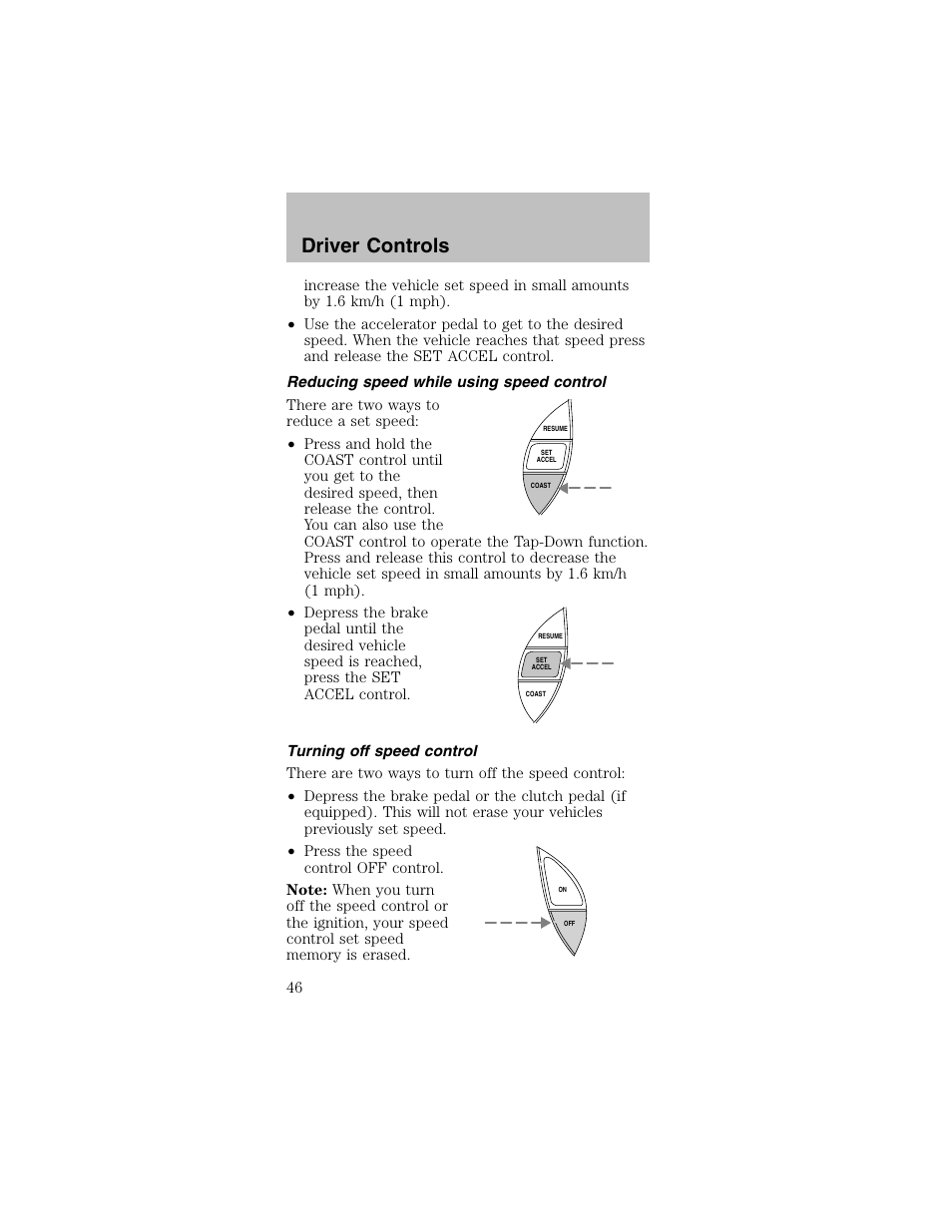 Driver controls | FORD 2003 Mustang v.2 User Manual | Page 46 / 216