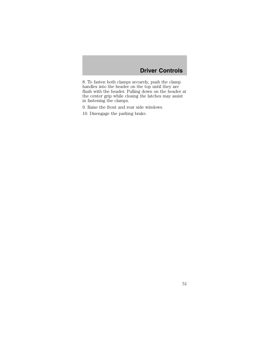 Driver controls | FORD 2003 Mustang v.2 User Manual | Page 51 / 216
