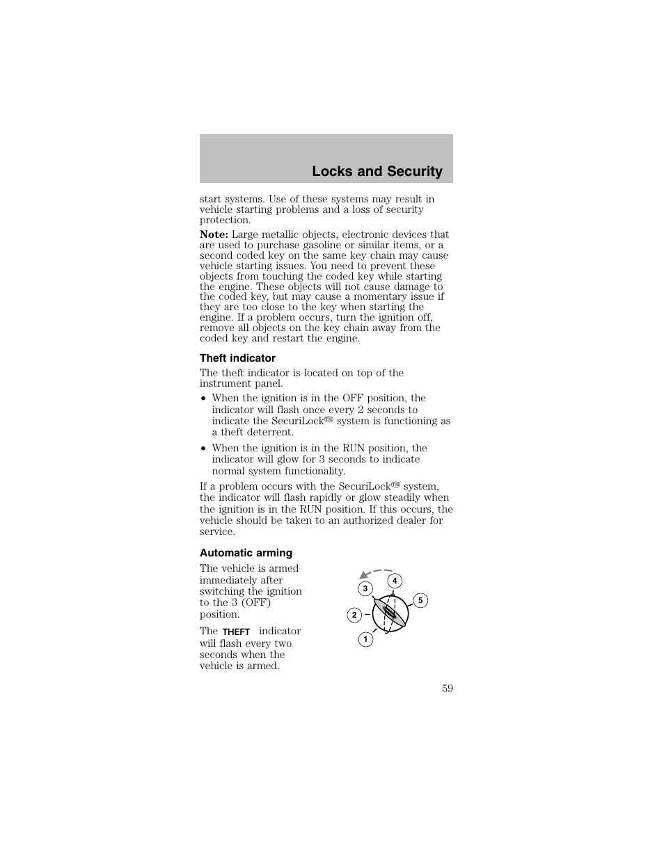 Locks and security | FORD 2003 Mustang v.2 User Manual | Page 59 / 216