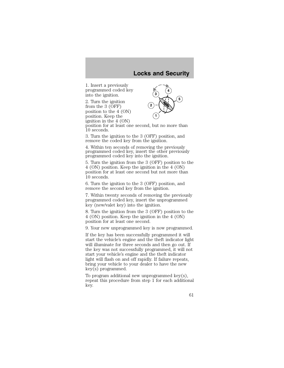 Locks and security | FORD 2003 Mustang v.2 User Manual | Page 61 / 216