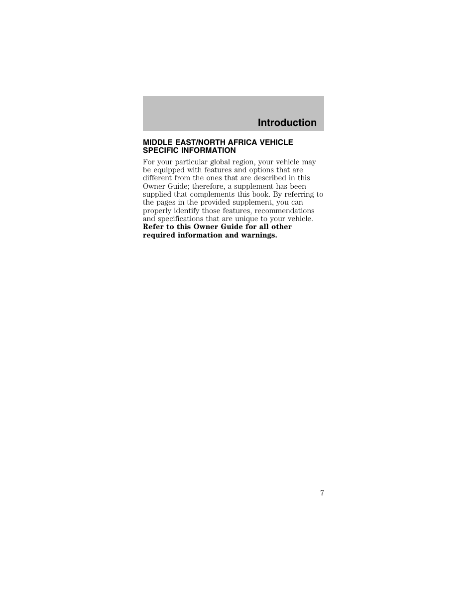Introduction | FORD 2003 Mustang v.2 User Manual | Page 7 / 216