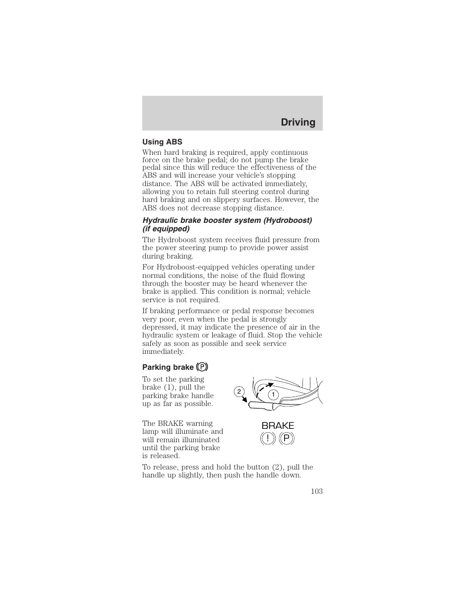 Driving | FORD 2003 Mustang v.3 User Manual | Page 103 / 216