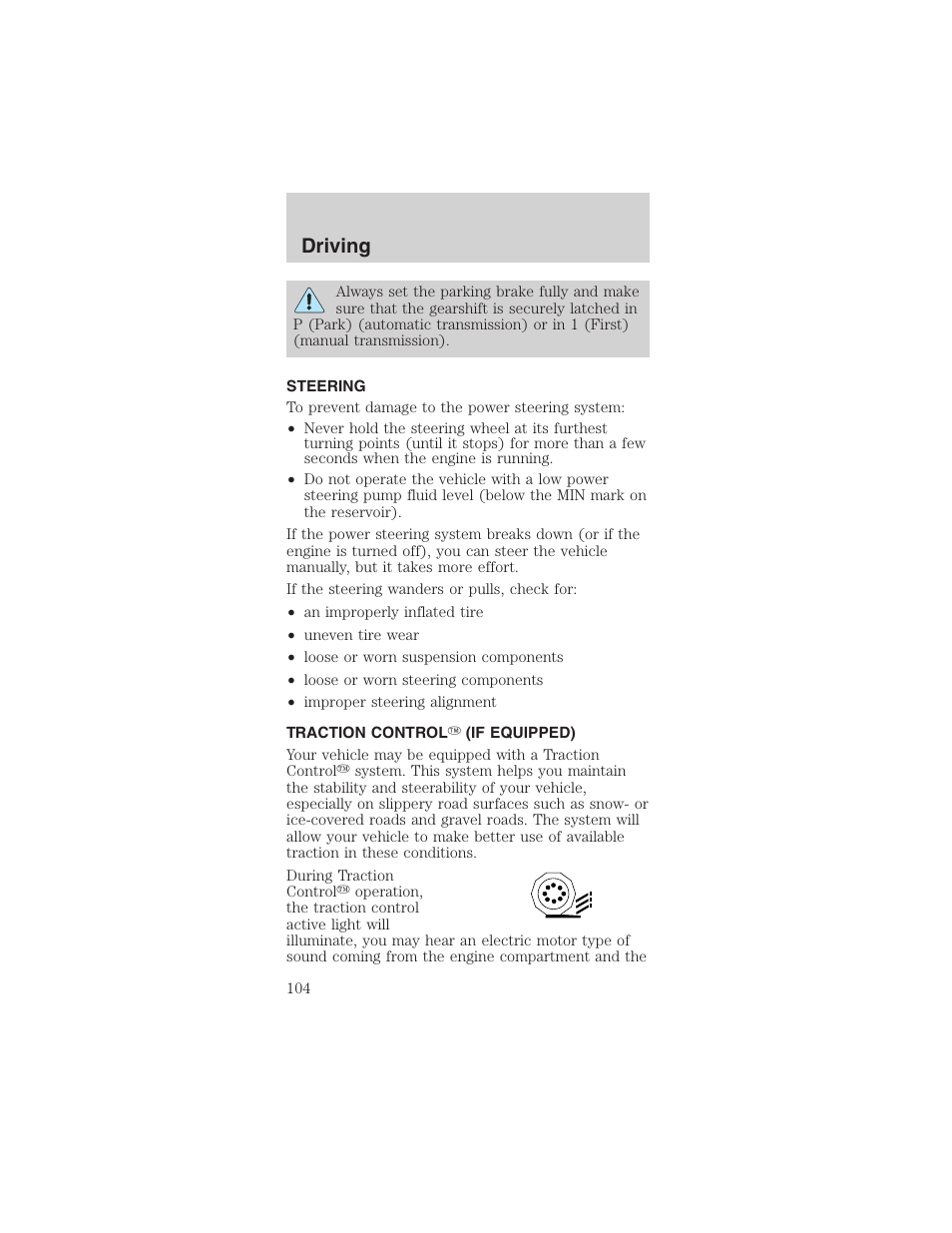 Driving | FORD 2003 Mustang v.3 User Manual | Page 104 / 216