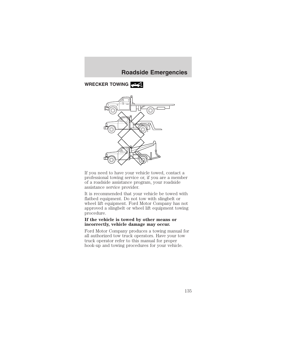 Roadside emergencies | FORD 2003 Mustang v.3 User Manual | Page 135 / 216