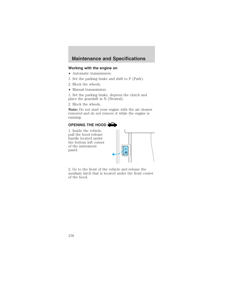 Maintenance and specifications | FORD 2003 Mustang v.3 User Manual | Page 156 / 216