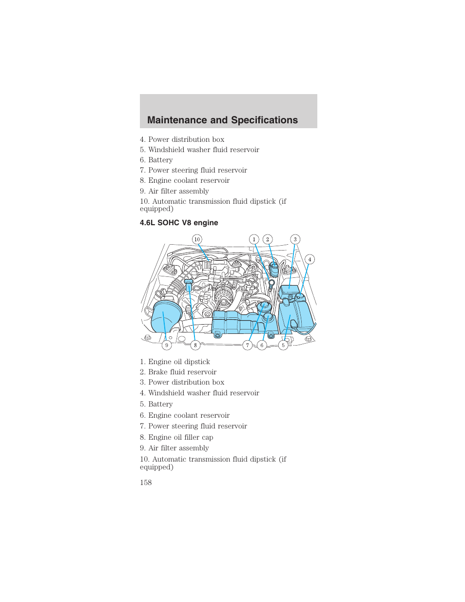 Maintenance and specifications | FORD 2003 Mustang v.3 User Manual | Page 158 / 216
