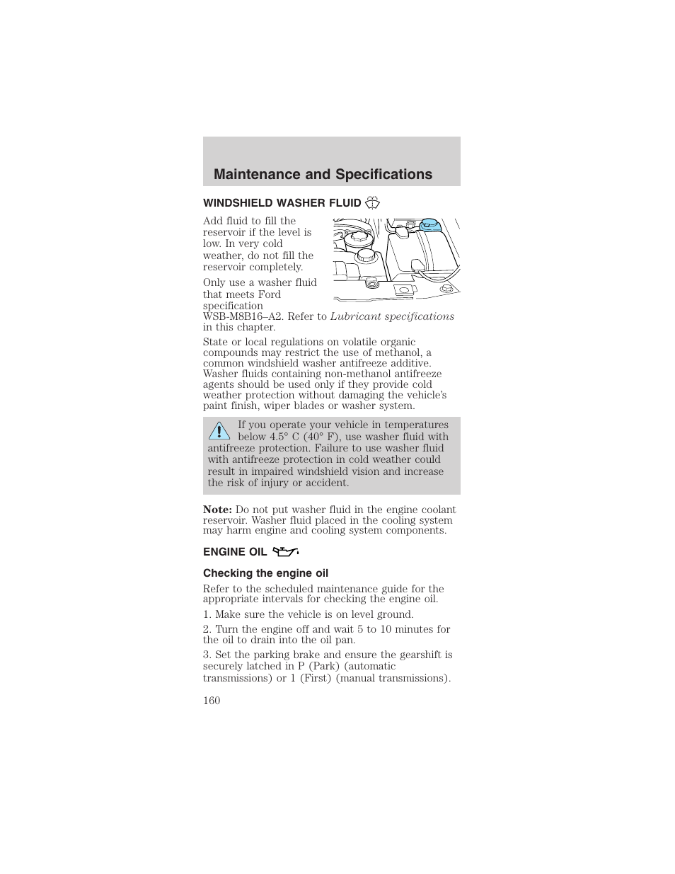 Maintenance and specifications | FORD 2003 Mustang v.3 User Manual | Page 160 / 216