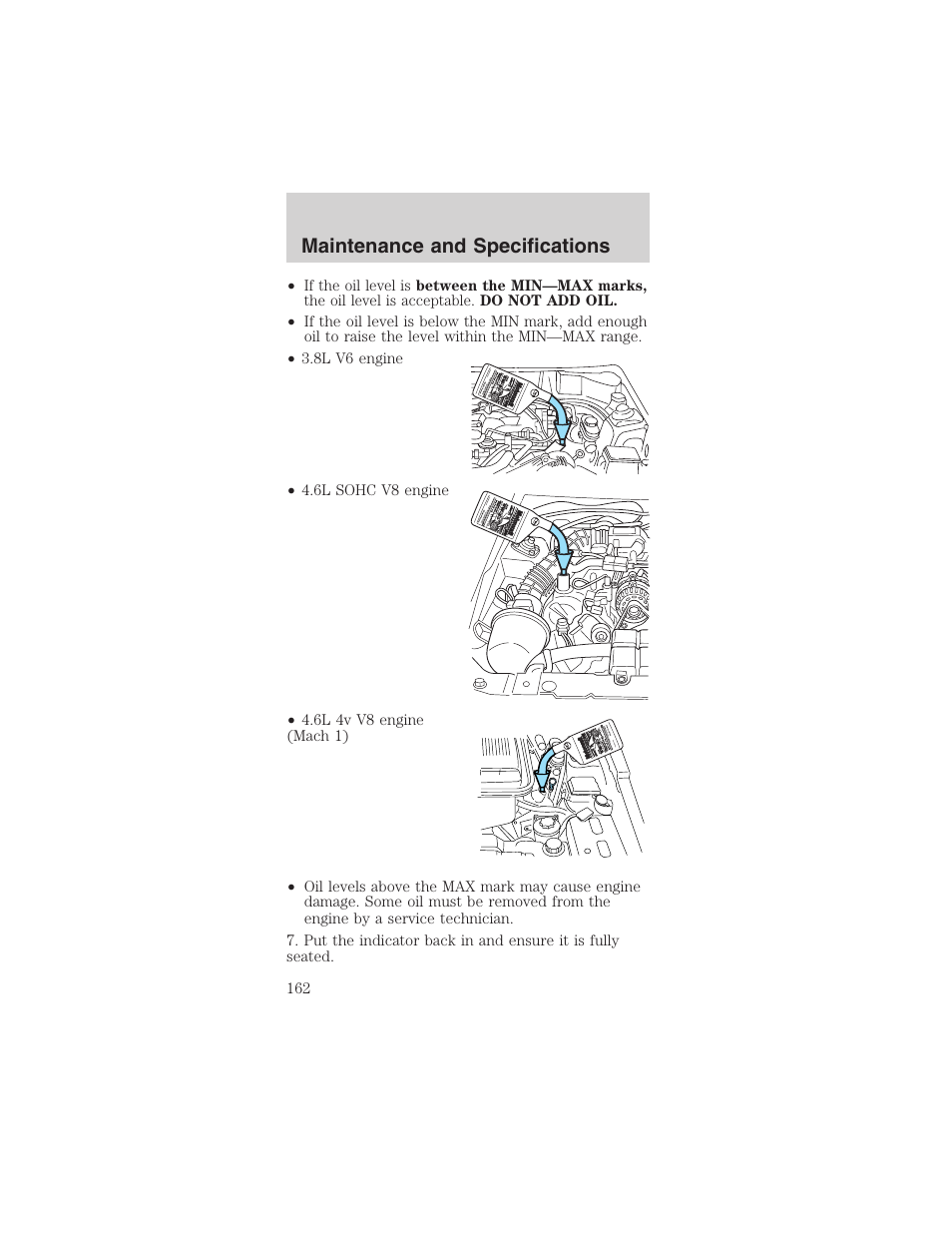 Maintenance and specifications | FORD 2003 Mustang v.3 User Manual | Page 162 / 216