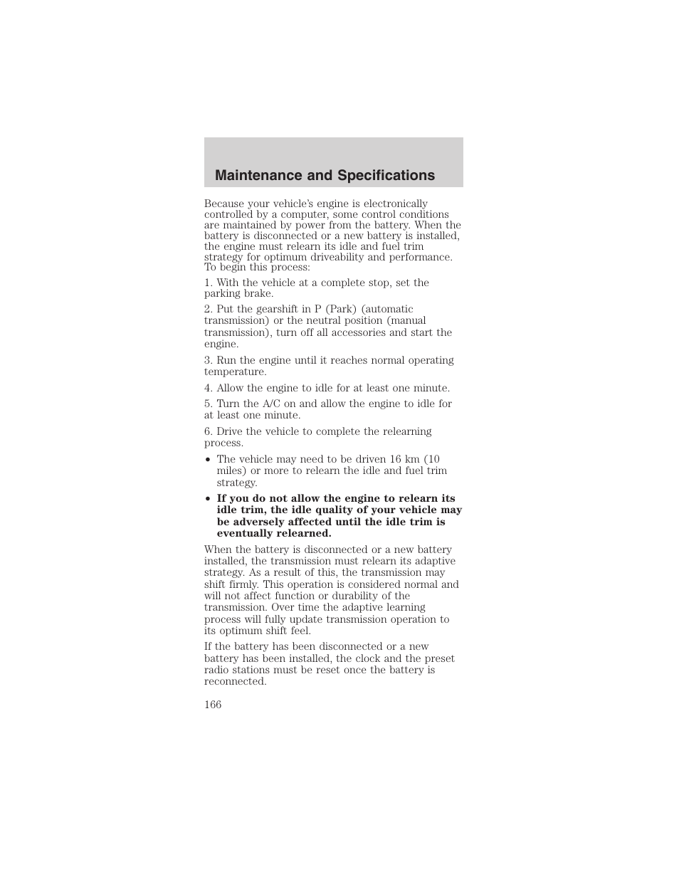 Maintenance and specifications | FORD 2003 Mustang v.3 User Manual | Page 166 / 216