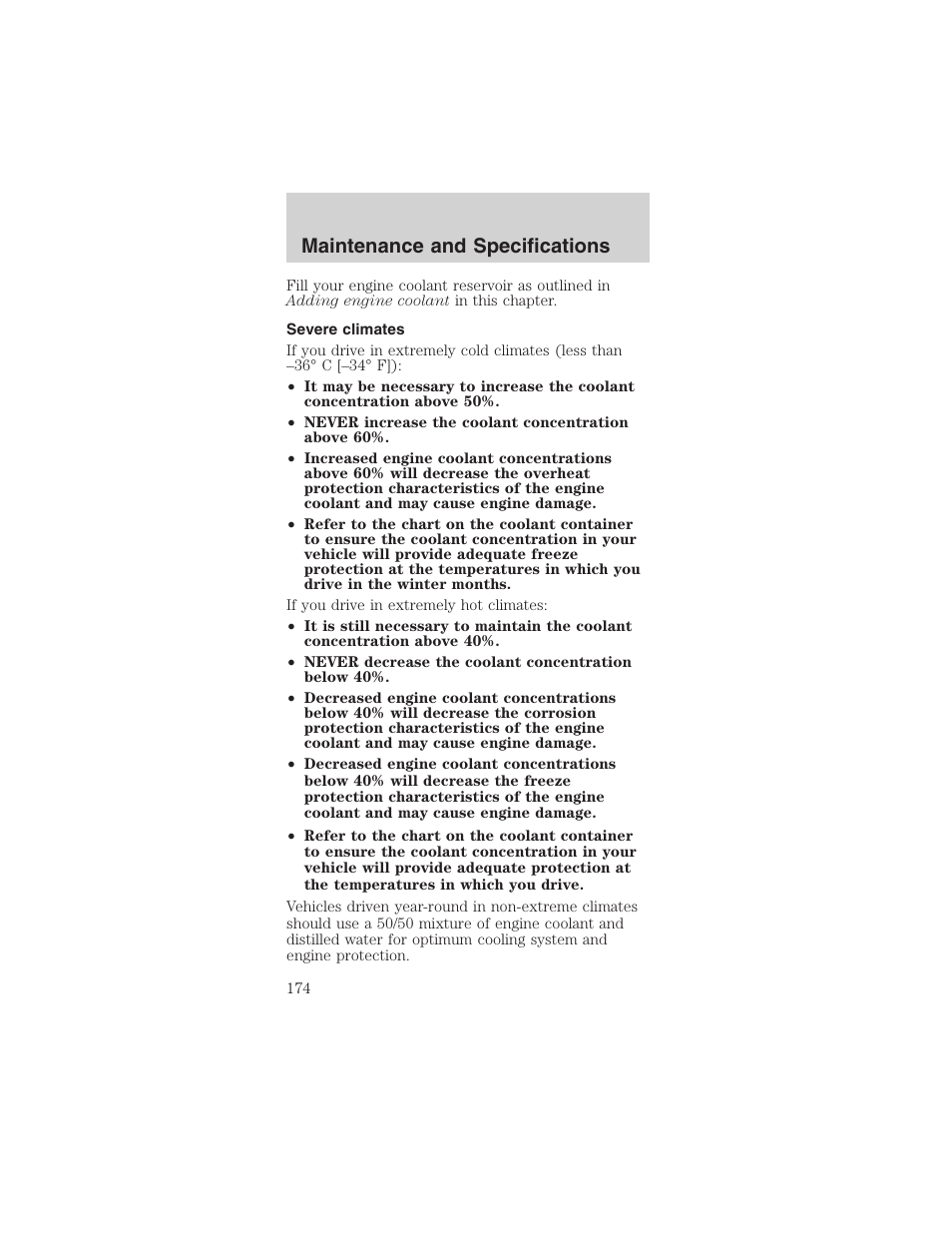 Maintenance and specifications | FORD 2003 Mustang v.3 User Manual | Page 174 / 216