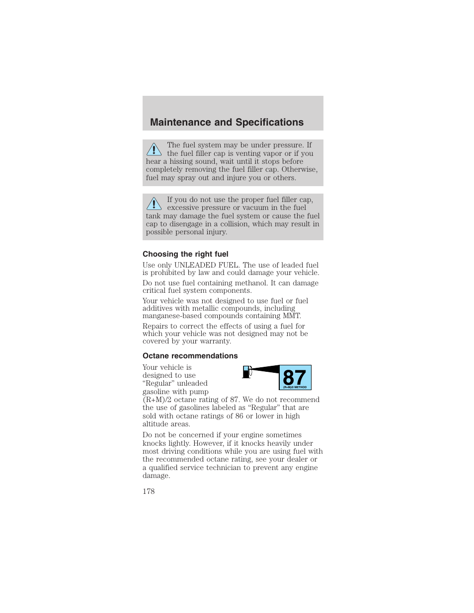 Maintenance and specifications | FORD 2003 Mustang v.3 User Manual | Page 178 / 216