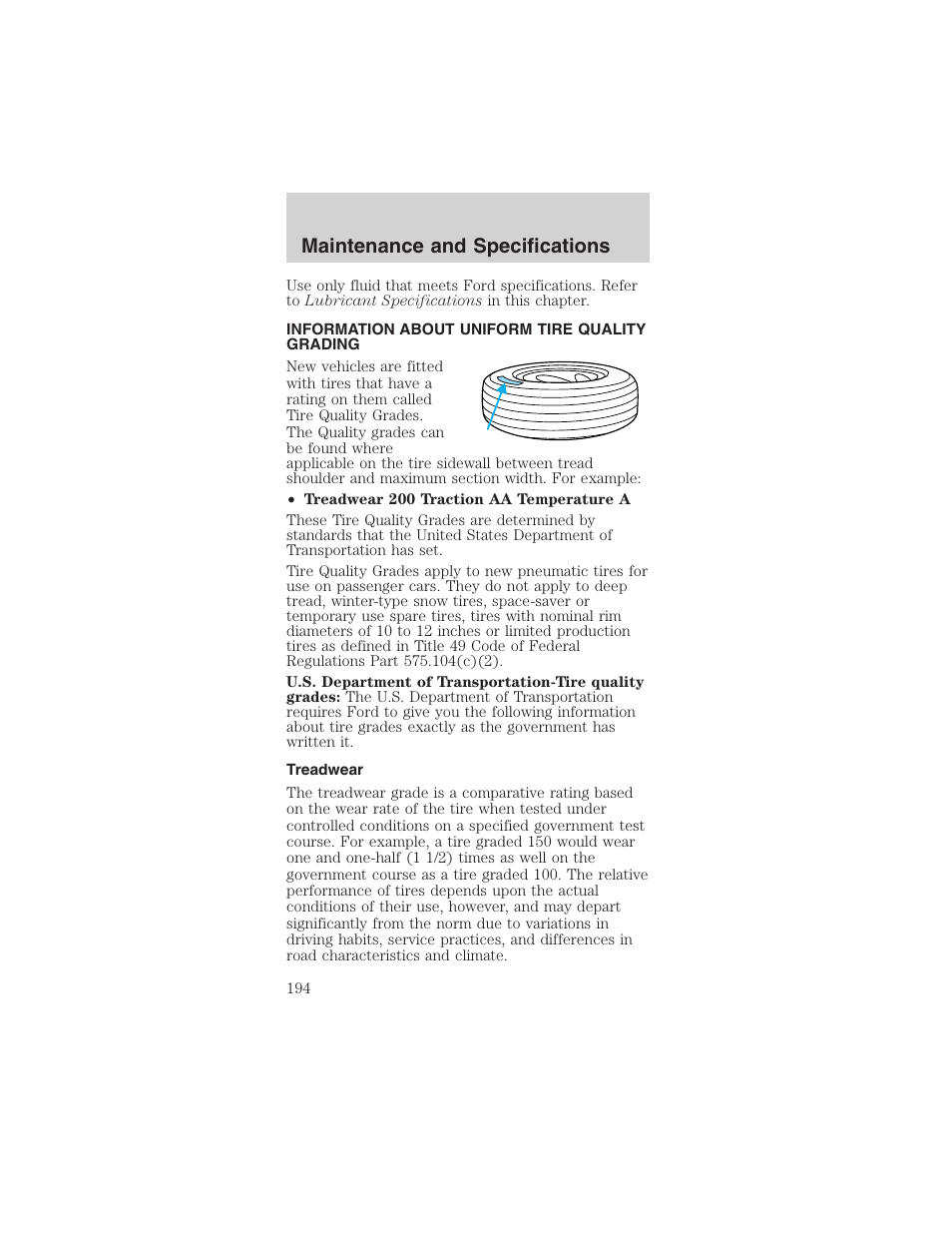 Maintenance and specifications | FORD 2003 Mustang v.3 User Manual | Page 194 / 216
