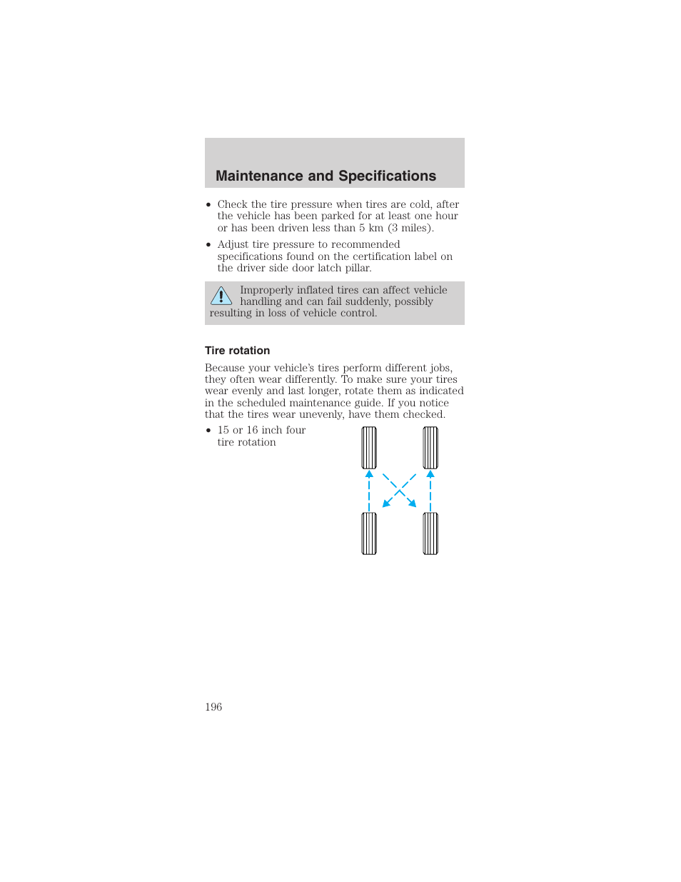 Maintenance and specifications | FORD 2003 Mustang v.3 User Manual | Page 196 / 216