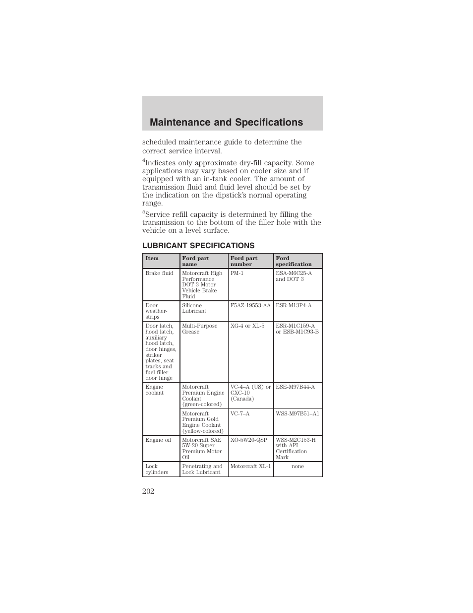 Maintenance and specifications | FORD 2003 Mustang v.3 User Manual | Page 202 / 216