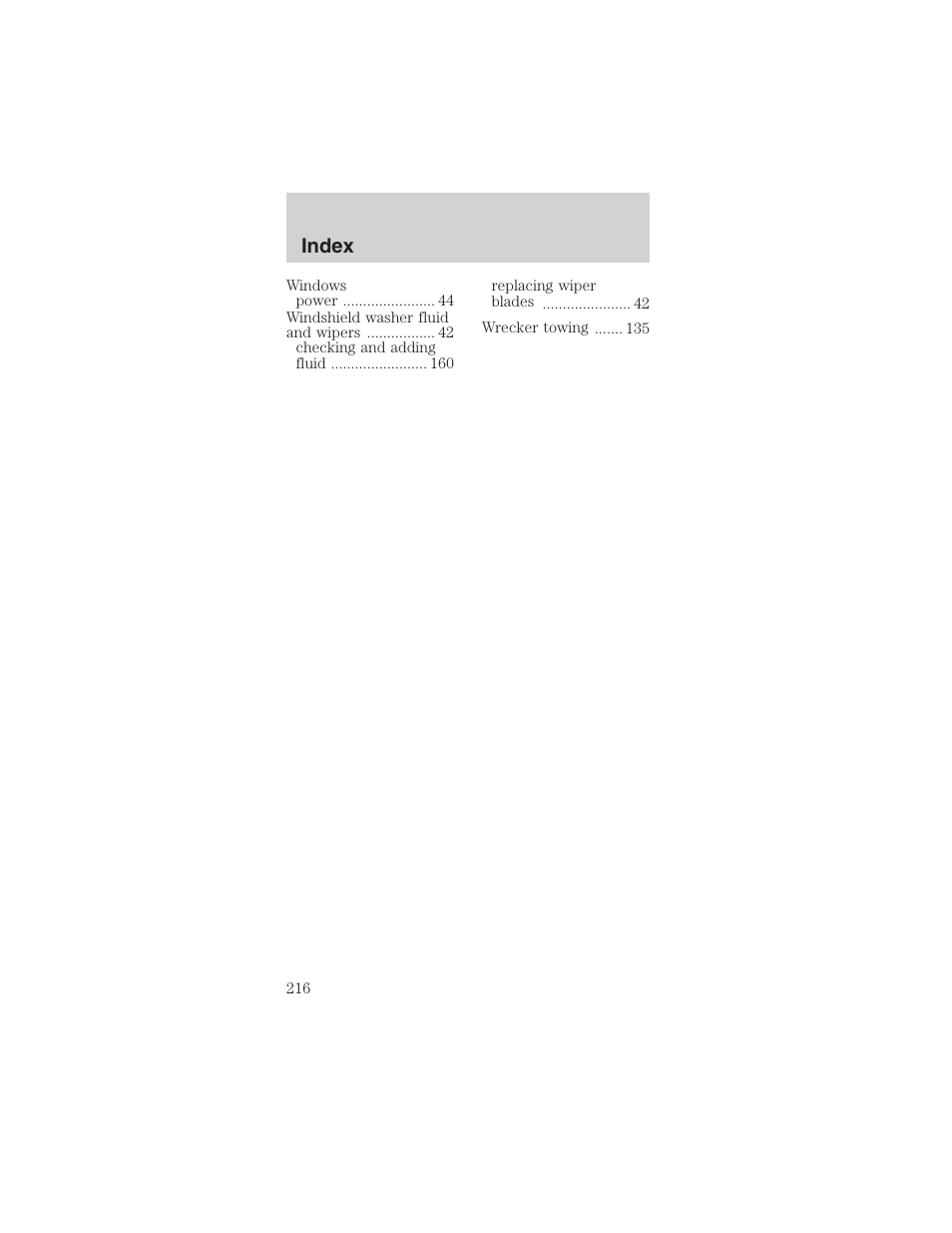 Index | FORD 2003 Mustang v.3 User Manual | Page 216 / 216