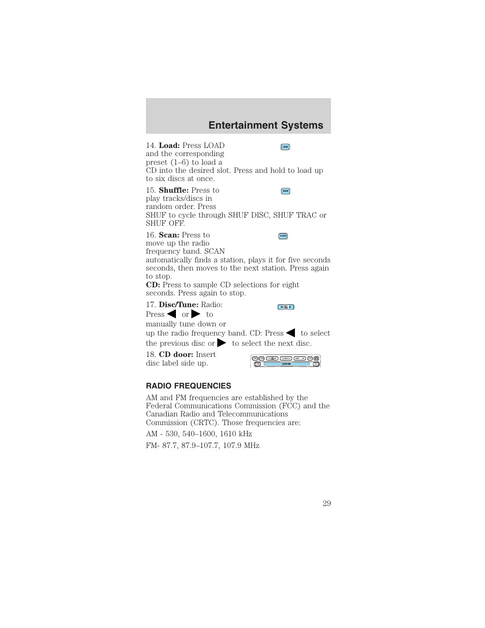 Entertainment systems | FORD 2003 Mustang v.3 User Manual | Page 29 / 216