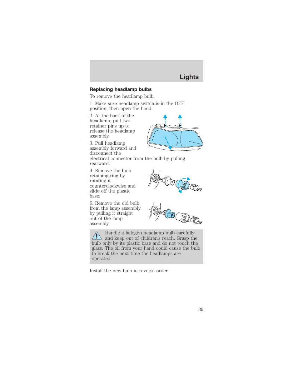 Lights | FORD 2003 Mustang v.3 User Manual | Page 39 / 216