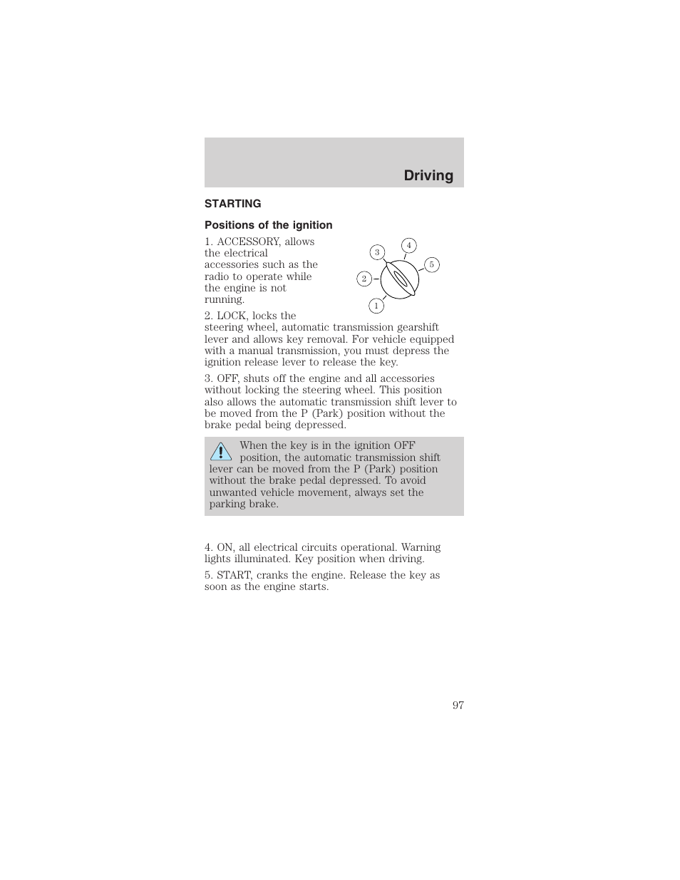 Driving | FORD 2003 Mustang v.3 User Manual | Page 97 / 216