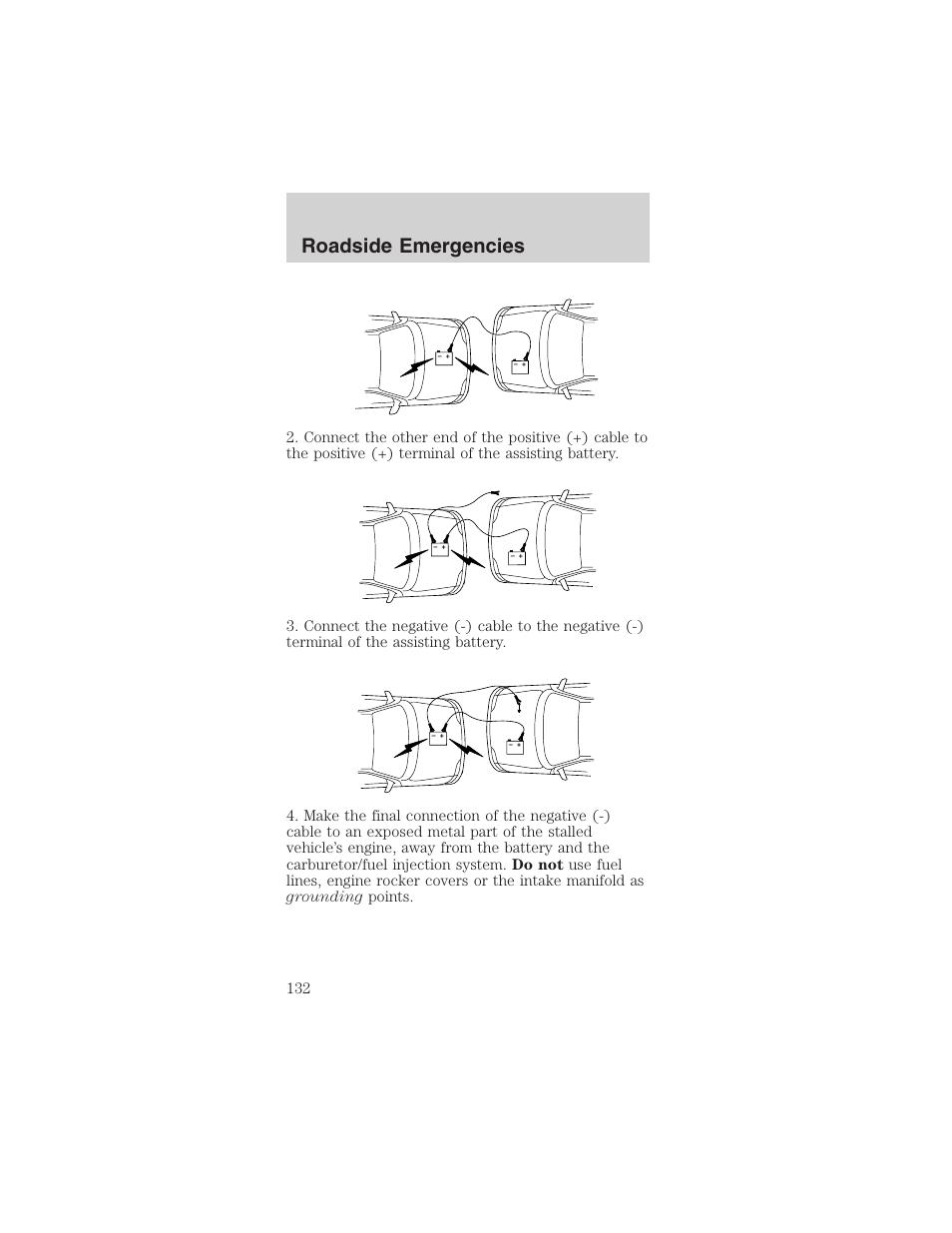 Roadside emergencies | FORD 2003 Mustang v.4 User Manual | Page 132 / 216