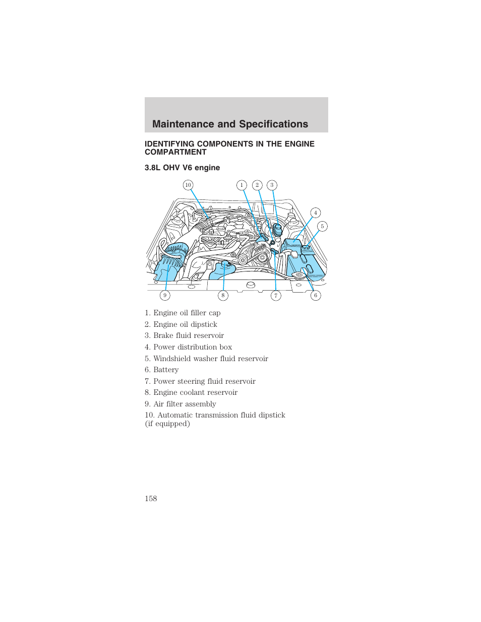 Maintenance and specifications | FORD 2003 Mustang v.4 User Manual | Page 158 / 216