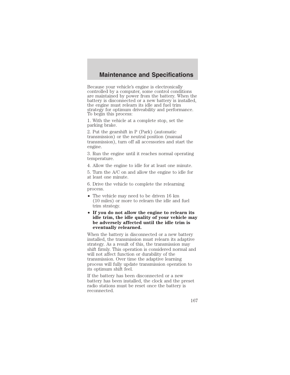 Maintenance and specifications | FORD 2003 Mustang v.4 User Manual | Page 167 / 216