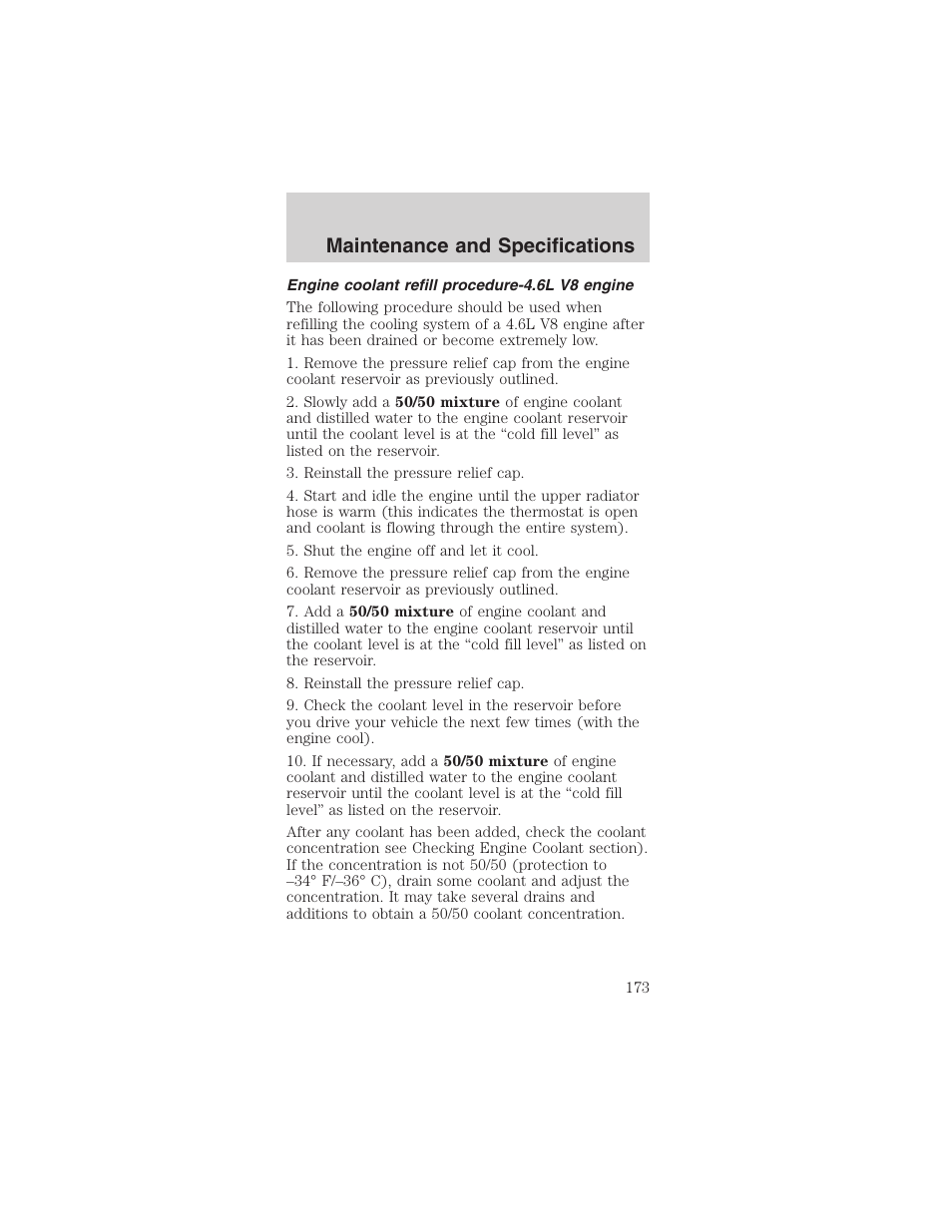 Maintenance and specifications | FORD 2003 Mustang v.4 User Manual | Page 173 / 216
