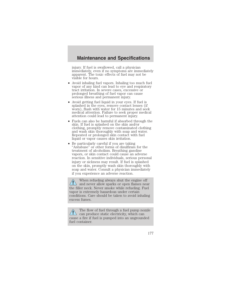 Maintenance and specifications | FORD 2003 Mustang v.4 User Manual | Page 177 / 216
