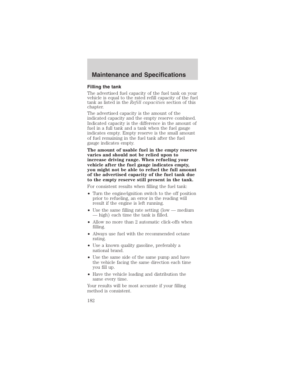 Maintenance and specifications | FORD 2003 Mustang v.4 User Manual | Page 182 / 216