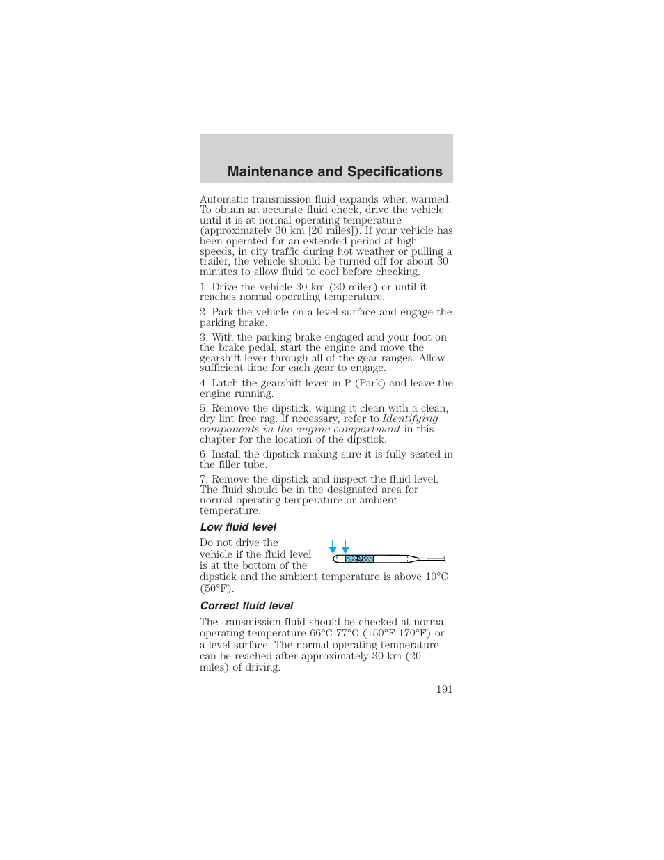 Maintenance and specifications | FORD 2003 Mustang v.4 User Manual | Page 191 / 216