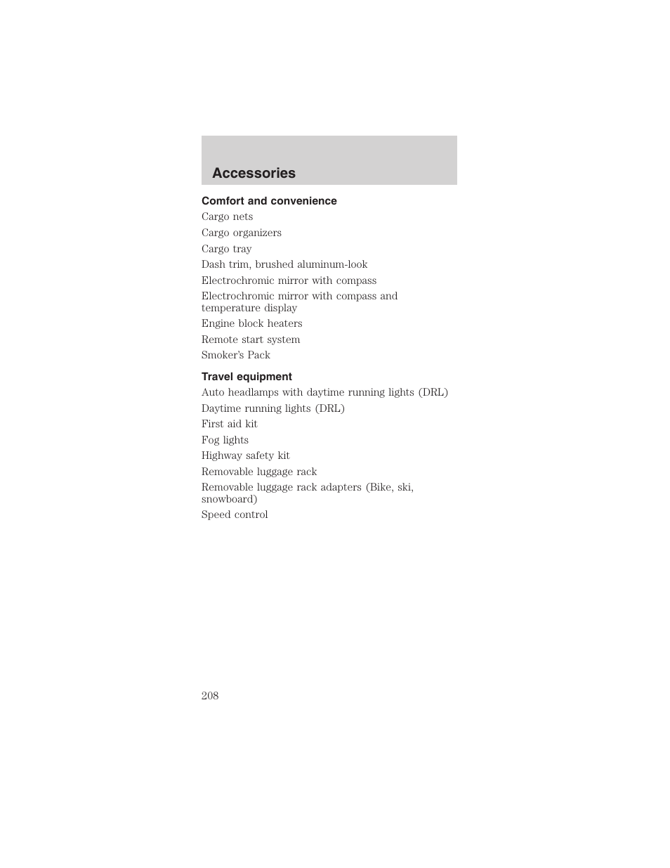 Accessories | FORD 2003 Mustang v.4 User Manual | Page 208 / 216