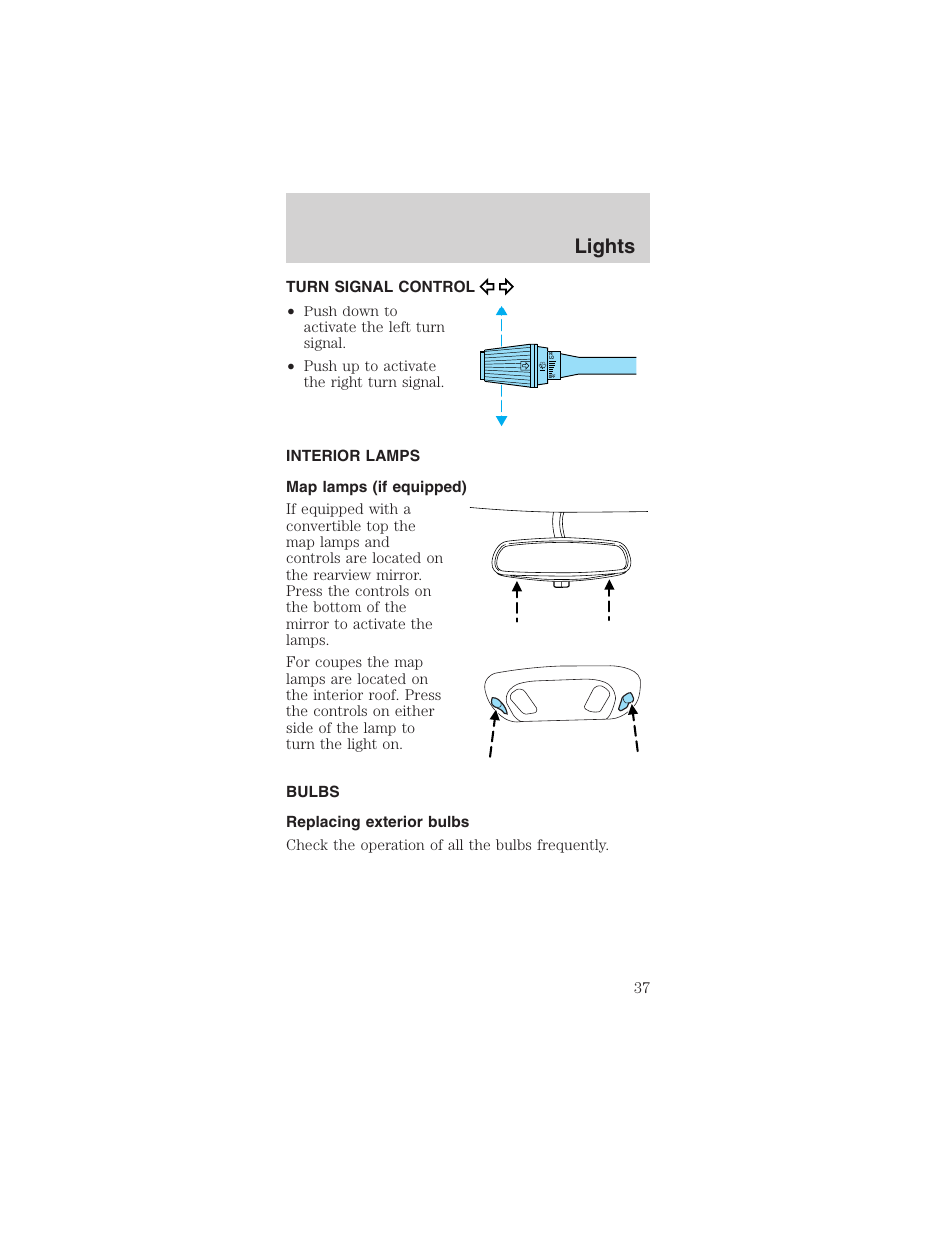 Lights | FORD 2003 Mustang v.4 User Manual | Page 37 / 216