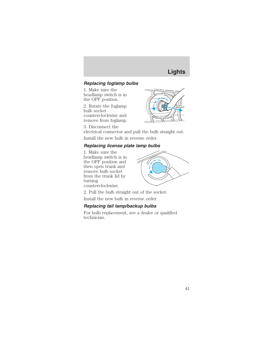 Lights | FORD 2003 Mustang v.4 User Manual | Page 41 / 216