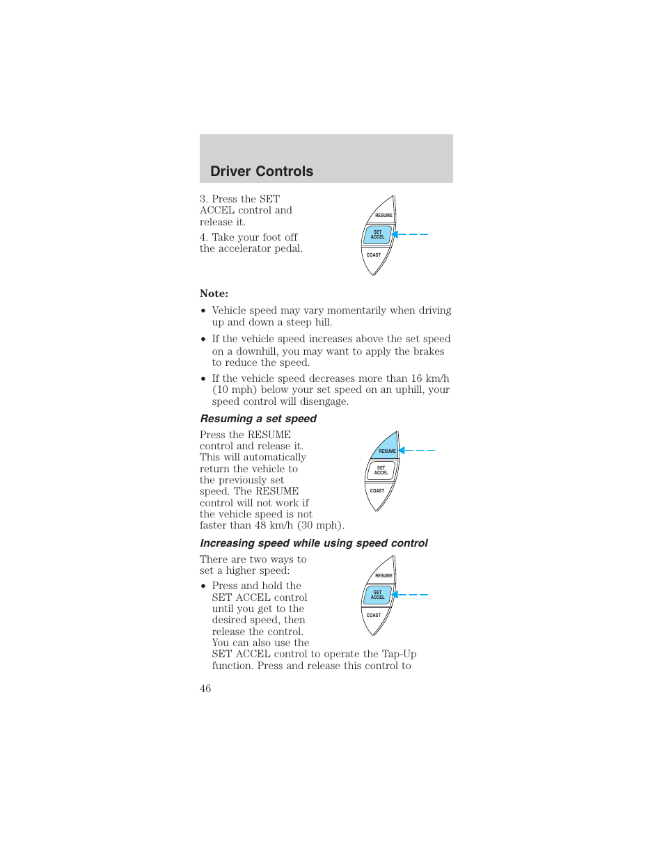 Driver controls | FORD 2003 Mustang v.4 User Manual | Page 46 / 216