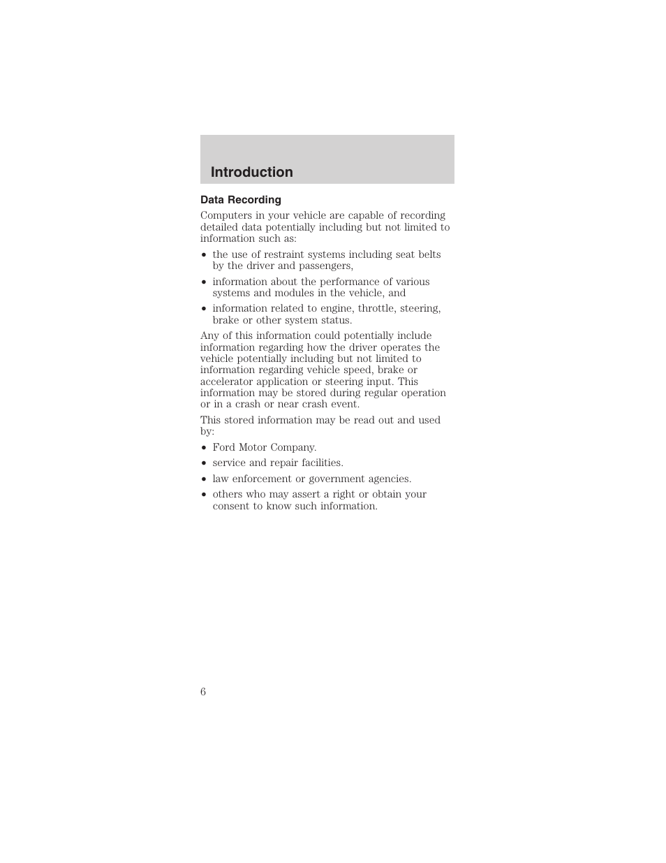 Introduction | FORD 2003 Mustang v.4 User Manual | Page 6 / 216