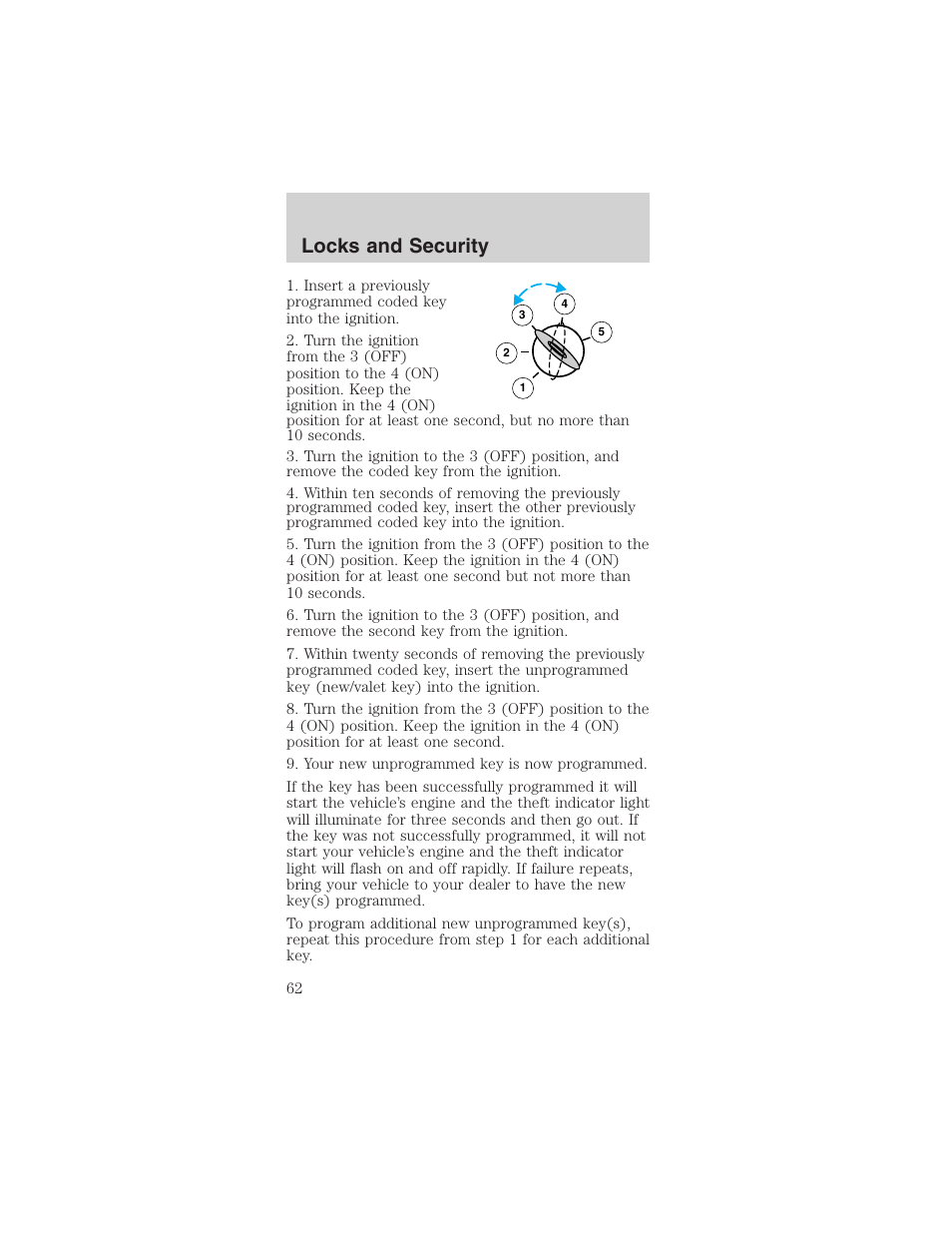 Locks and security | FORD 2003 Mustang v.4 User Manual | Page 62 / 216