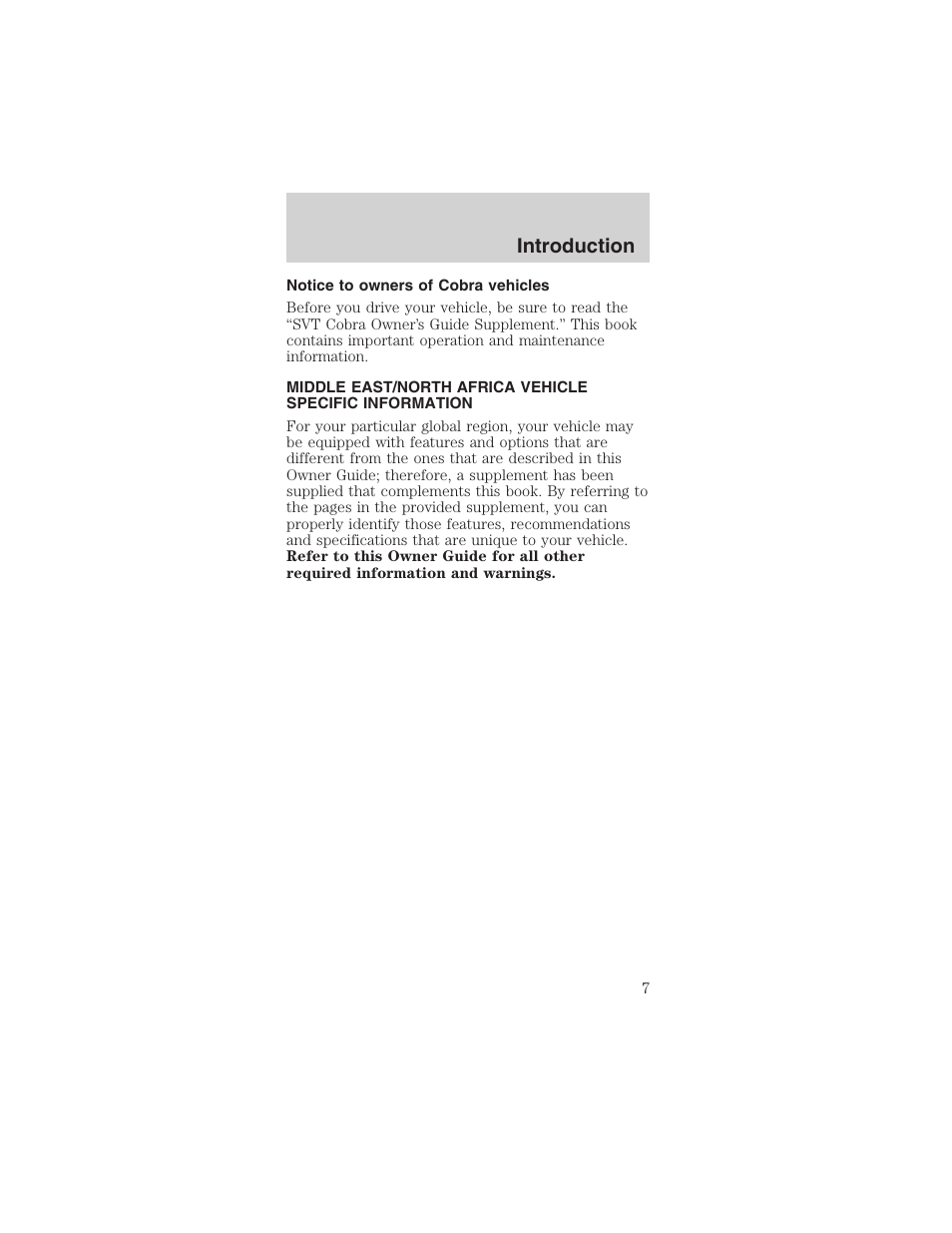 Introduction | FORD 2003 Mustang v.4 User Manual | Page 7 / 216